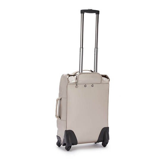 Kipling Darcey Small Metallic Carry-On Rolling Kufferter Beige | DK 1743VR